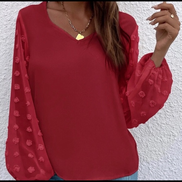 Kara and Kate 🔥🔥🔴 Red 🔴Dot 🔴Sleeve 🔴Blouse 🔴GORGEOUS!🥰 - Picture 3 of 6